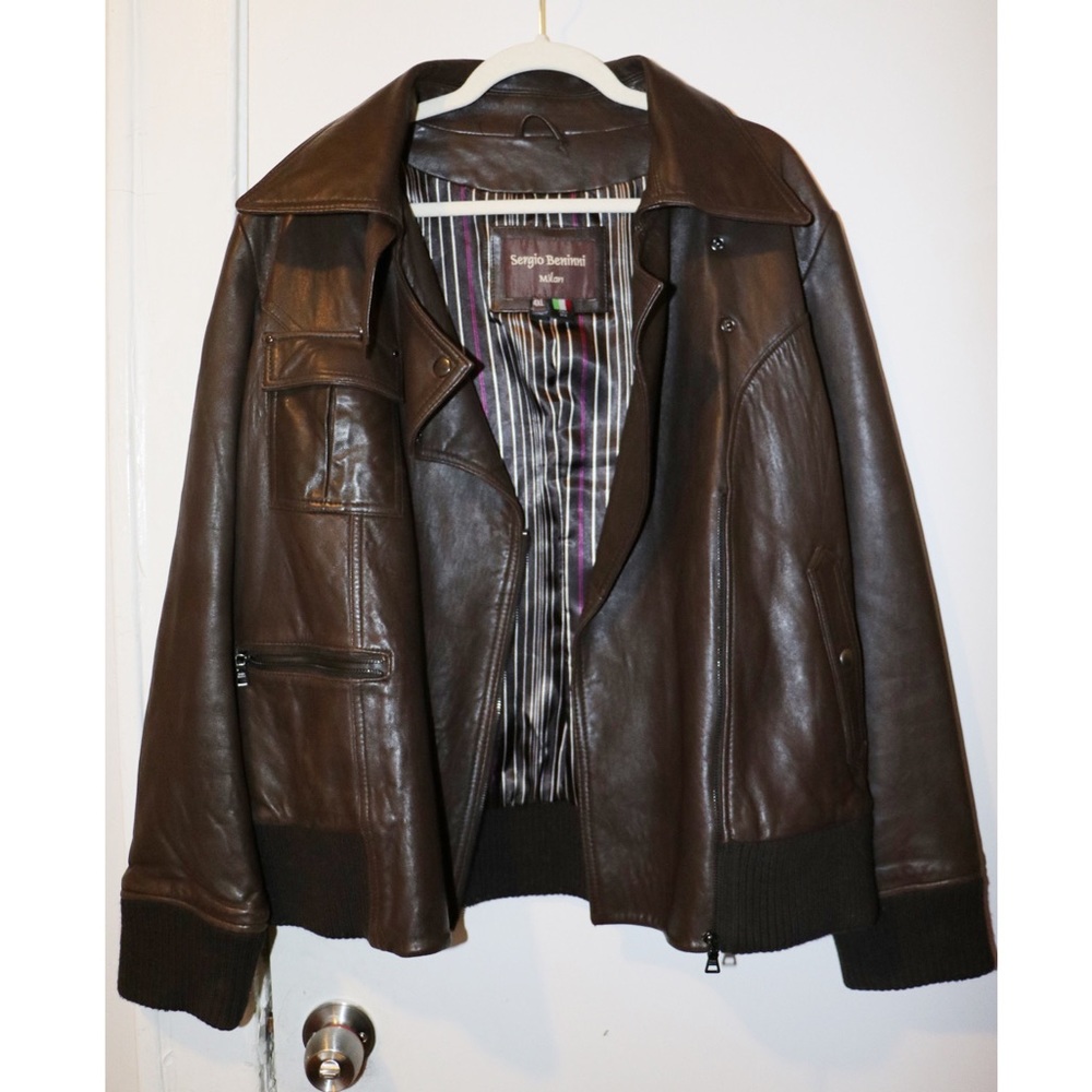 Sergio Beninni Brown Leather Jacket